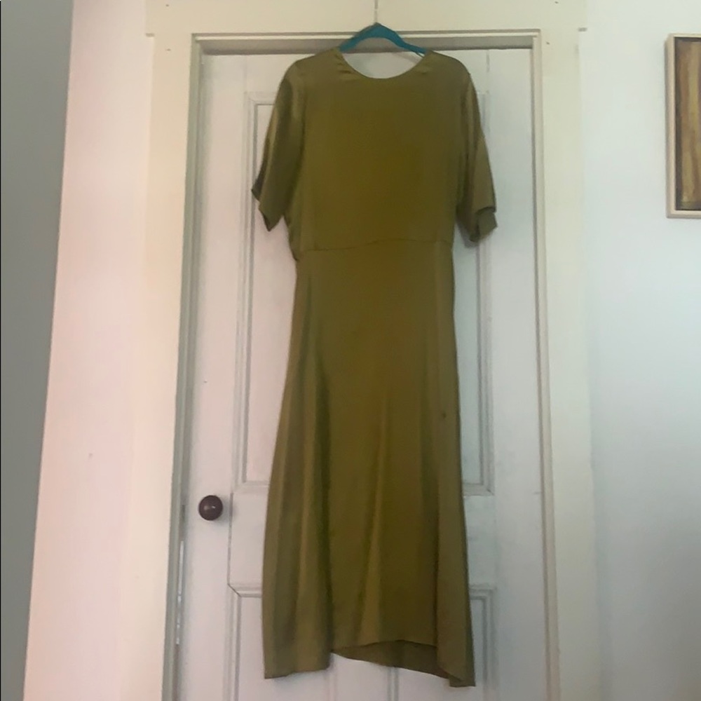 COS Silk Dress - Chartreuse Green